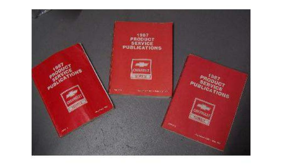 1987 Camaro Service Manual Set